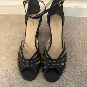 Seychelles Black Strappy Heels